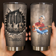 Load image into Gallery viewer, Personalized Acoustic & Electric Guitar Tumbler Custom Name 20oz Gift for Music Lovers