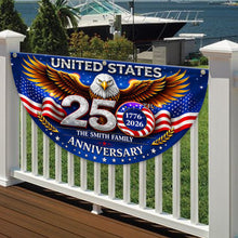 Load image into Gallery viewer, Personalized Family Name Eagle Flag Custom 250th Anniversary Gift