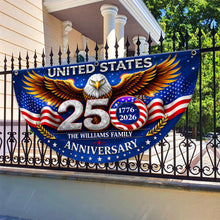 Load image into Gallery viewer, Personalized Family Name Eagle Flag Custom 250th Anniversary Gift