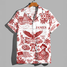 Load image into Gallery viewer, Personalized Hawaiian Shirt Custom Name 4th of July Gift for Dad