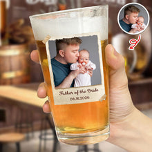 Load image into Gallery viewer, Personalized Father of the Bride Beer Glass Custom Photo Gift for Dad