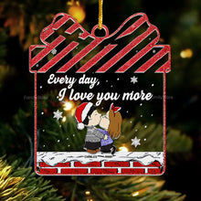 Load image into Gallery viewer, Personalized Acrylic Ornament Every Day I Love You More Gift for Couples Anniversary