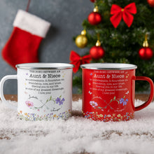 Load image into Gallery viewer, Personalized Enamel Mug Birth Month Flowers Gift for Niece