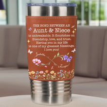 Load image into Gallery viewer, Personalized Leather Tumbler Custom Name Gift for Aunt
