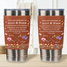 Load image into Gallery viewer, Personalized Leather Tumbler Custom Name Gift for Aunt