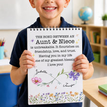 Load image into Gallery viewer, Personalized Sketch Book for Niece Birth Month Flowers Gift