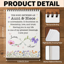 Load image into Gallery viewer, Personalized Sketch Book for Niece Birth Month Flowers Gift