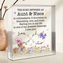Load image into Gallery viewer, Personalized Acrylic Plaque with Birth Month Flowers for Niece