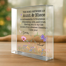 Load image into Gallery viewer, Personalized Acrylic Plaque with Birth Month Flowers for Niece