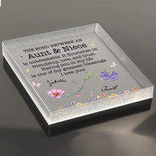 Load image into Gallery viewer, Personalized Acrylic Plaque with Birth Month Flowers for Niece
