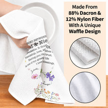 Load image into Gallery viewer, Personalized Kitchen Towel Floral Birth Month Flowers Gift for Niece