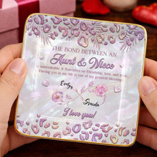 Load image into Gallery viewer, Personalized Jewelry Dish with Custom Birth Month Flowers for Niece