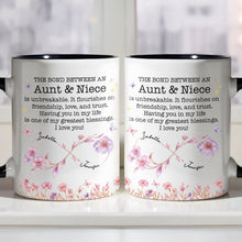 Load image into Gallery viewer, Personalized Accent Mug Custom Niece Gift Flower Design