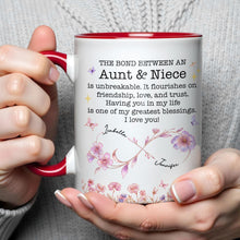 Load image into Gallery viewer, Personalized Accent Mug Custom Niece Gift Flower Design