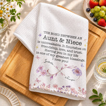 Load image into Gallery viewer, Personalized Kitchen Towel Custom Gift for Niece Floral Design