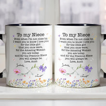 Load image into Gallery viewer, Personalized Accent Mug Birth Month Flowers Custom Design for Niece
