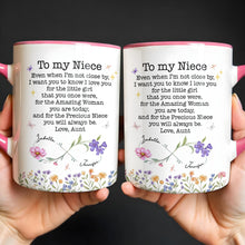 Load image into Gallery viewer, Personalized Accent Mug Birth Month Flowers Custom Design for Niece