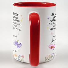 Load image into Gallery viewer, Personalized Floral Birth Month Flowers Accent Mug Gift for Niece