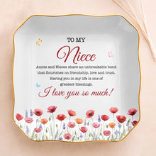 Load image into Gallery viewer, Personalized Ceramic Jewelry Dish Custom Name for Niece Gift