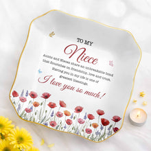 Load image into Gallery viewer, Personalized Ceramic Jewelry Dish Custom Name for Niece Gift