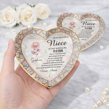 Load image into Gallery viewer, Personalized Heart Jewelry Dish Custom Name Gift for Niece
