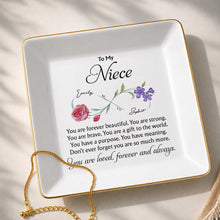 Load image into Gallery viewer, Personalized Jewelry Dish with Infinity Flowers Gift for Niece