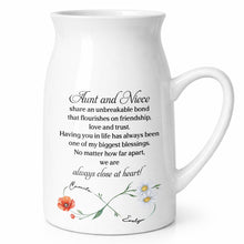 Load image into Gallery viewer, Custom Ceramic Flower Vase Birth Month Flowers Gift for Niece