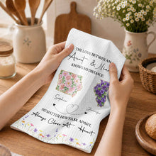 Load image into Gallery viewer, Personalized Floral Kitchen Towel Custom Aunt Niece Gift