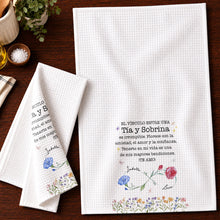 Load image into Gallery viewer, Personalized Kitchen Towel Custom Name Aunt Niece Gift Floral