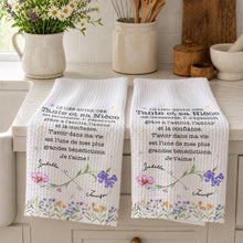 Load image into Gallery viewer, Personalized Kitchen Towel Birth Month Flowers Gift for Niece