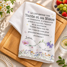 Load image into Gallery viewer, Personalized Kitchen Towel Birth Month Flowers Gift for Niece