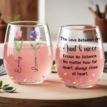 Load image into Gallery viewer, Personalized Stemless Wine Glass Custom Name Aunt Niece Gift