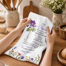 Load image into Gallery viewer, Personalized Kitchen Towel Custom Birth Flower Gift for Niece