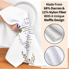 Load image into Gallery viewer, Personalized Kitchen Towel Custom Birth Flower Gift for Niece