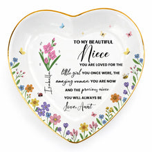 Load image into Gallery viewer, Personalized Heart-Shaped Jewelry Dish Custom Niece Gift