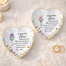 Load image into Gallery viewer, Personalized Heart-Shaped Jewelry Dish Custom Niece Gift