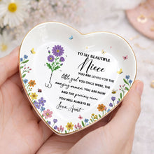 Load image into Gallery viewer, Personalized Heart-Shaped Jewelry Dish Custom Niece Gift
