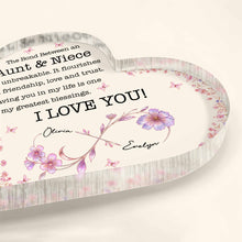 Load image into Gallery viewer, Personalized Heart Shaped Acrylic Plaque Gift for Aunt & Niece
