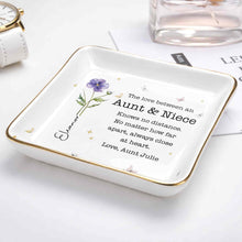 Load image into Gallery viewer, Personalized Ceramic Jewelry Dish Custom Aunt Niece Gift