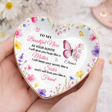 Load image into Gallery viewer, Personalized Heart Jewelry Dish Custom Name Gift for Niece
