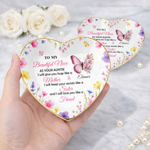 Load image into Gallery viewer, Personalized Heart Jewelry Dish Custom Name Gift for Niece