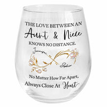 Load image into Gallery viewer, Personalized Stemless Wine Glass Birth Month Flowers Gift for Niece