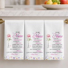 Load image into Gallery viewer, Personalized Kitchen Towel Custom Birth Flower Gift for Niece