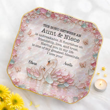 Load image into Gallery viewer, Personalized Ceramic Lace Jewelry Dish Custom Name Gift for Niece