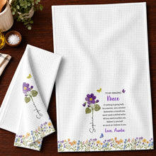Load image into Gallery viewer, Personalized Kitchen Towel Custom Gift for Niece with Flowers