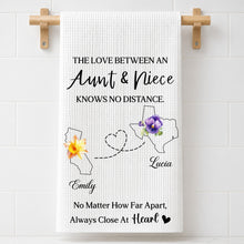 Load image into Gallery viewer, Personalized Kitchen Towel Custom Aunt Niece Gift Idea Flowers