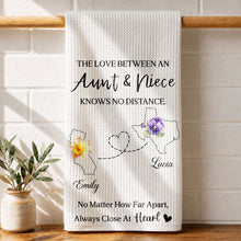 Load image into Gallery viewer, Personalized Kitchen Towel Custom Aunt Niece Gift Idea Flowers