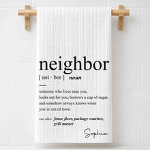 Load image into Gallery viewer, Personalized Kitchen Towel Custom Gift for Neighbors Home Decor