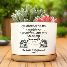 Load image into Gallery viewer, Personalized Ceramic Plant Pot Custom Message Gift for Neighbors