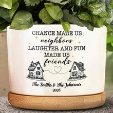 Load image into Gallery viewer, Personalized Ceramic Plant Pot Custom Message Gift for Neighbors